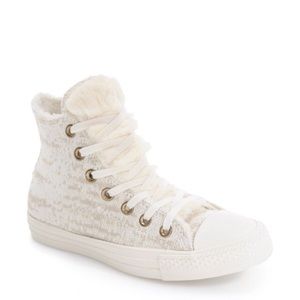 Converse fuzzy winter high top sneakers